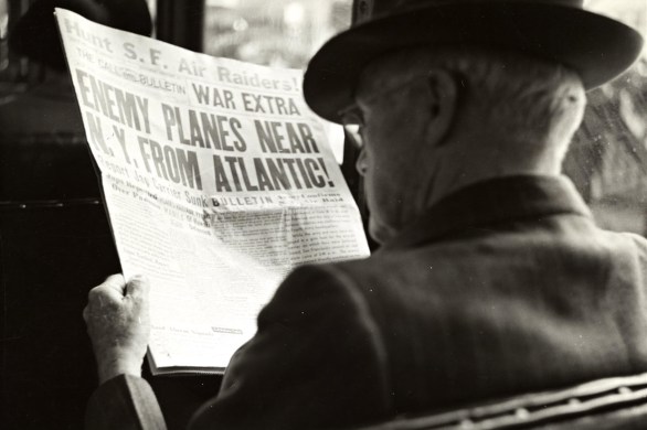 Man with newspaper