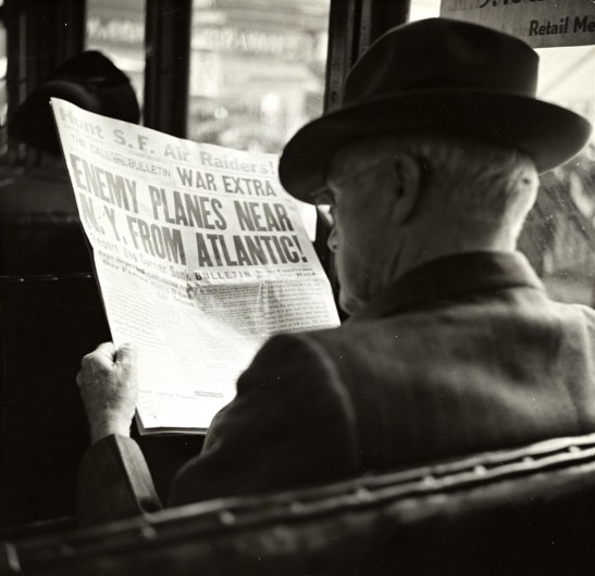 Man with newspaper